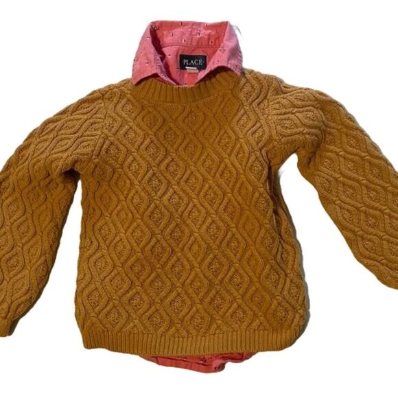 Outfit Bundle - 5T Max Studio Baby Mustard Yellow Sweater & Place Button Down - Picture 3 of 9